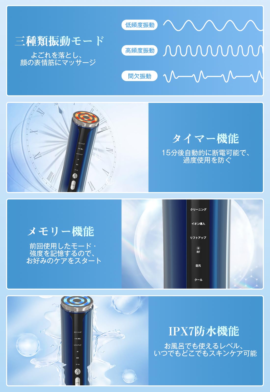 Amazon.co.jp: 美顔器 【2025新モデル】 EMS美容器 RF美顔器 EMS微電流